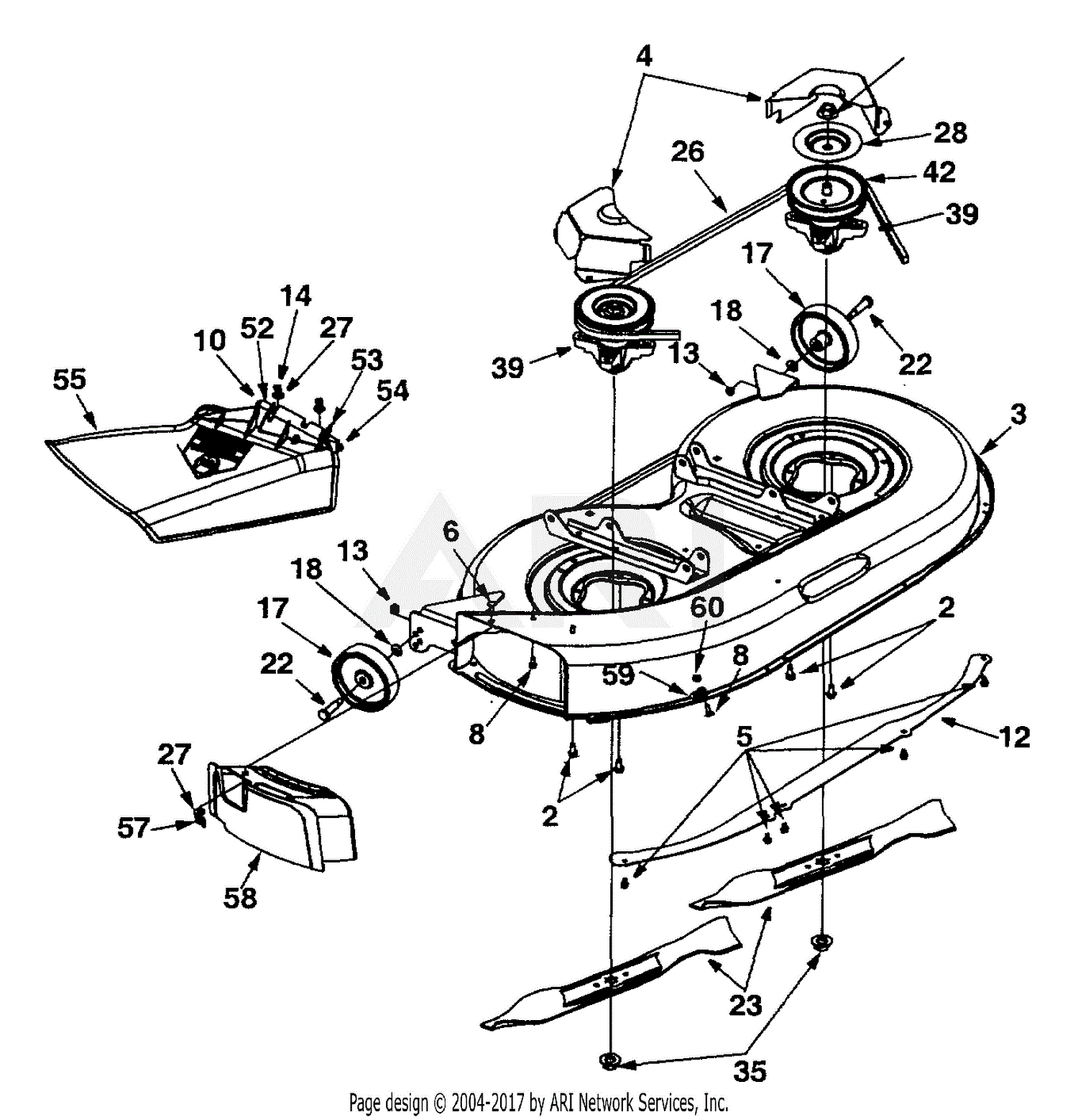 MTD 13A6672G129 (2001) Parts Diagram for Deck Assembly "G"