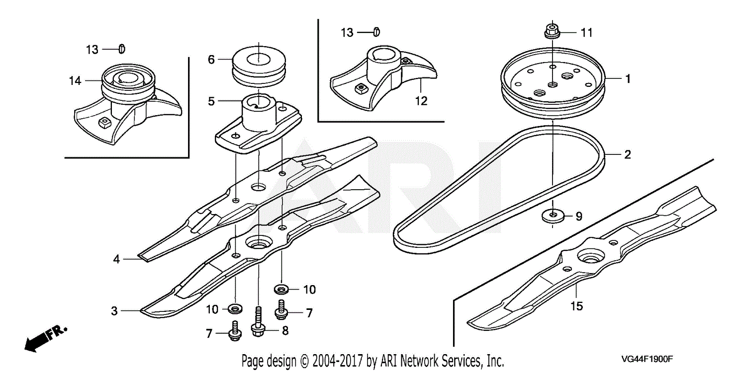 Honda lawn mower blade assembly #4