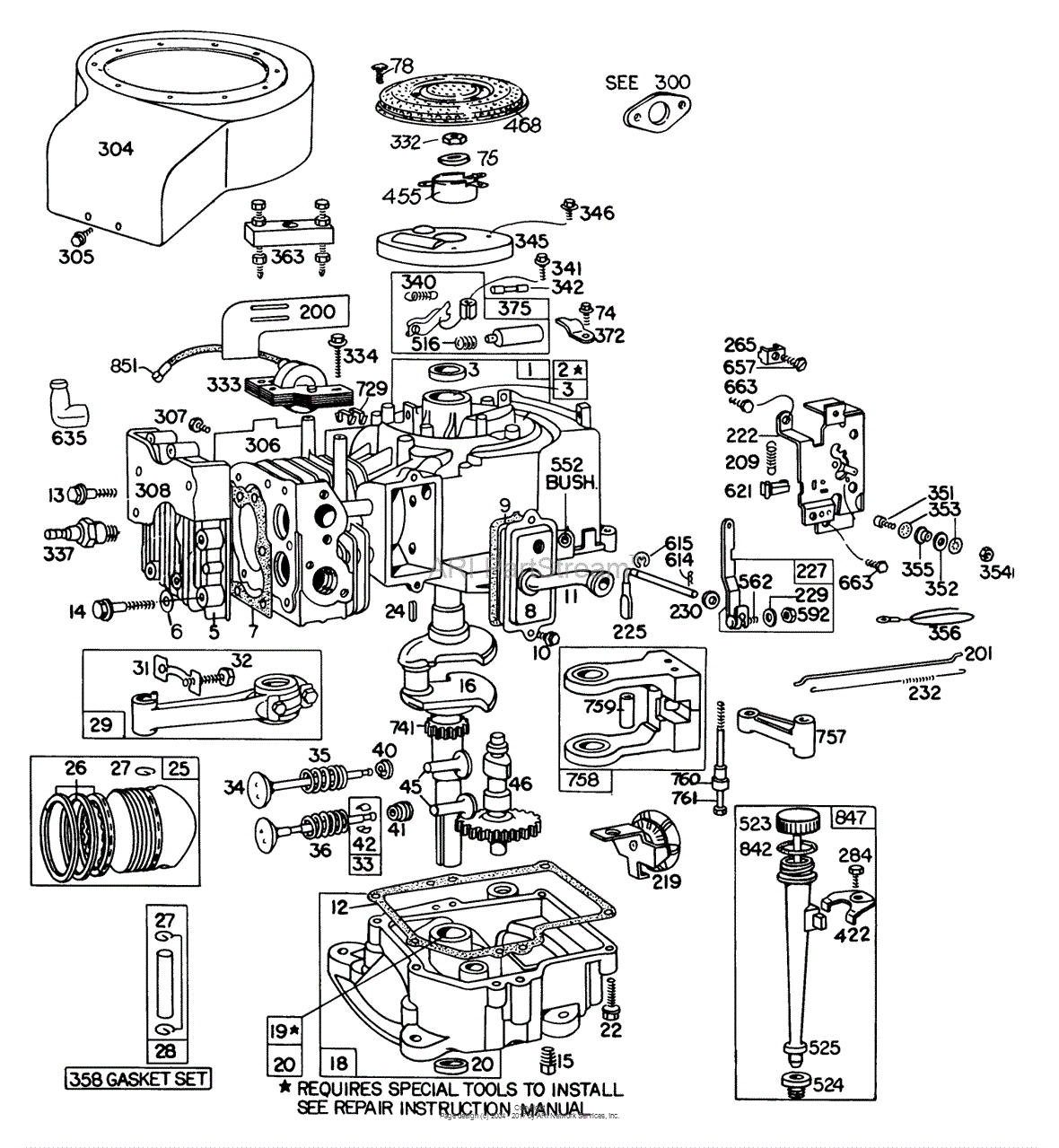 Toro 57356, 11-42 Lawn Tractor, 1978 (SN 8000001-8999999) Parts Diagram for BRIGGS & STRATTON ...